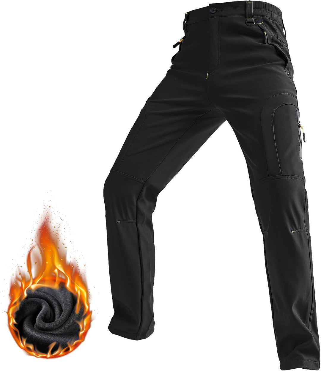 Herren Softshellhose Gefüttert Outdoorhose Wasserdicht Wanderhose Warm Skihose Snowboardhose Winddic