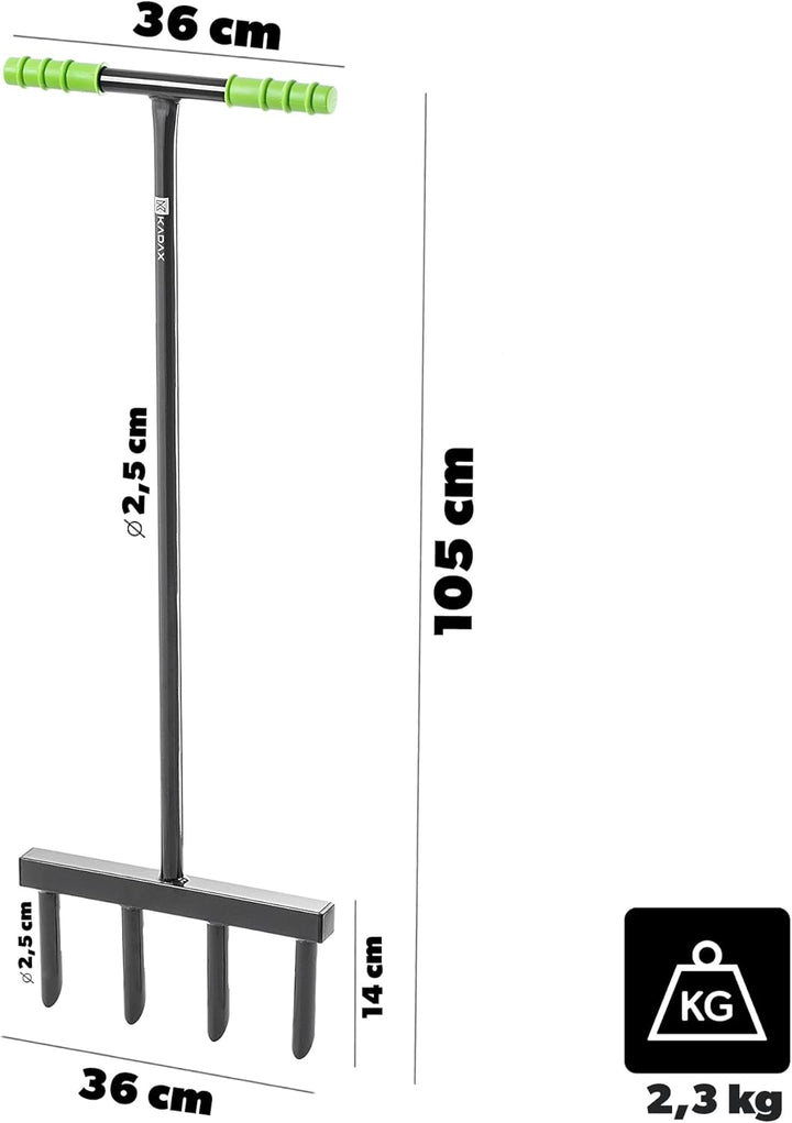 KADAX Hand Aerifizierer für Rasen, Rasenlüfter zum Belüften von Rasenflächen und Böden, Gartengerät,