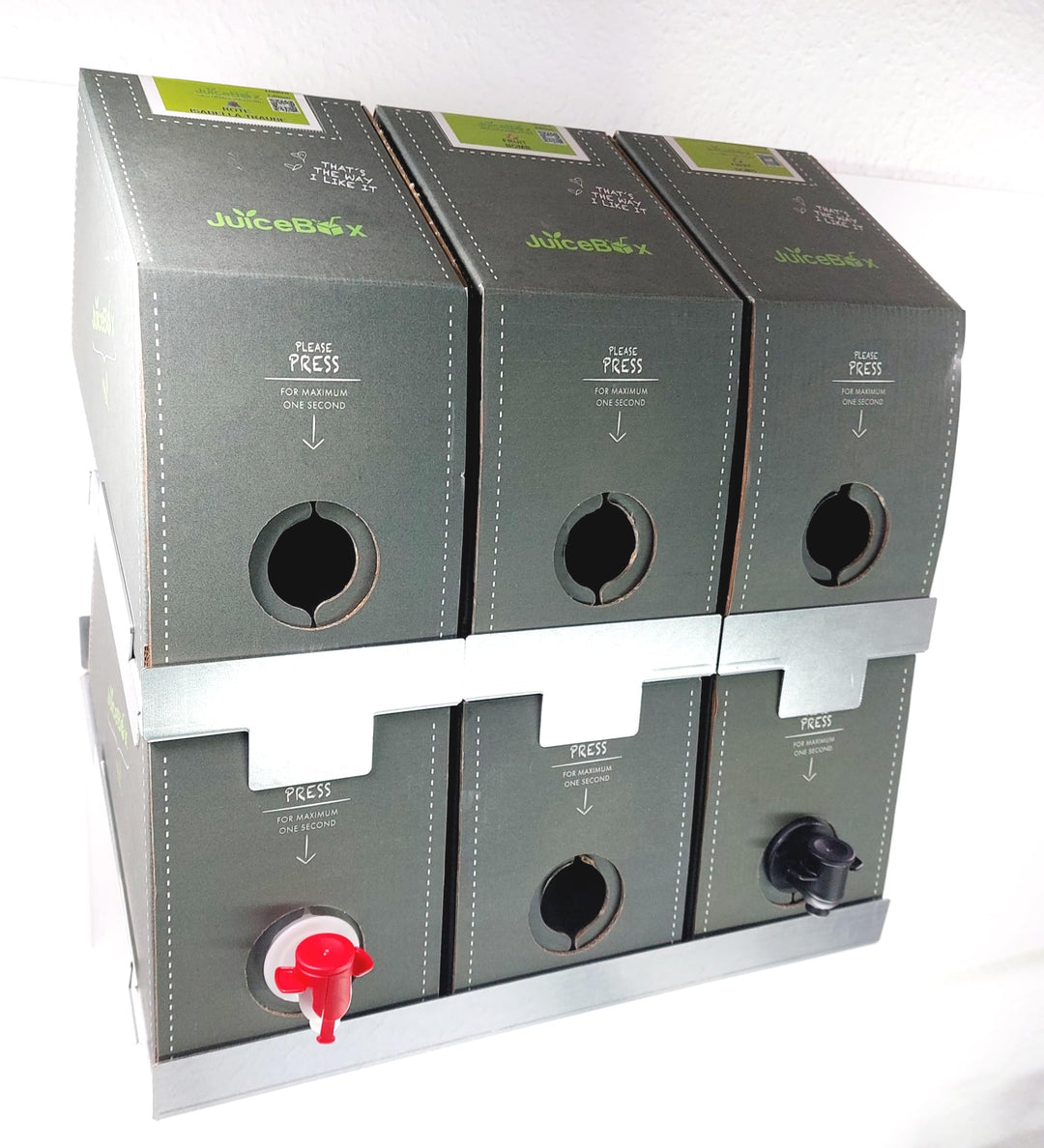 Saftbar Wandregal Set für 6 JuiceBox Sirupkartons