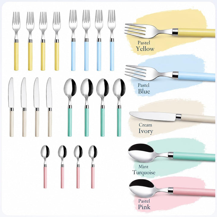 Exzact Besteck-Set, 20-teilig, Edelstahl, Pülmaschinenfest, Bunt gemischt 20pcs Gemischt:, 20pcs Gem