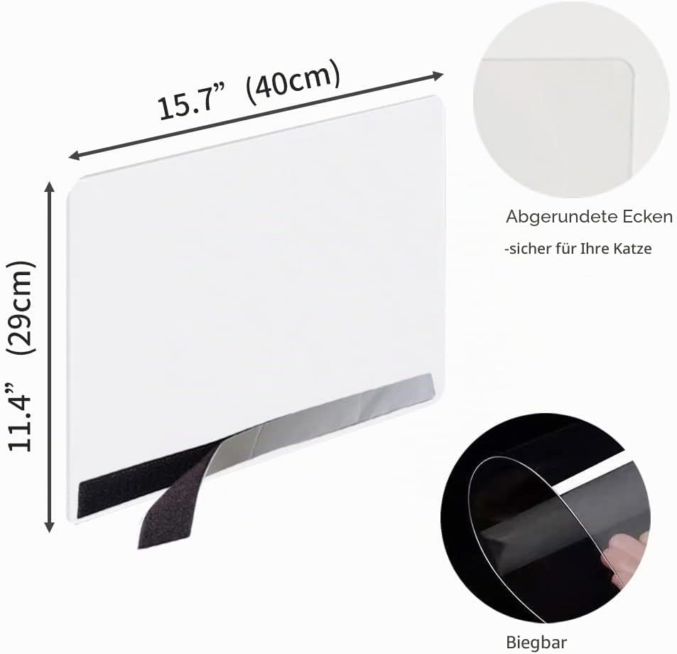 6PCS Katzentoiletten-Schild, hohe Seite, Oben offen, Katzentoilette, hält Streu in der Pfanne (Katze