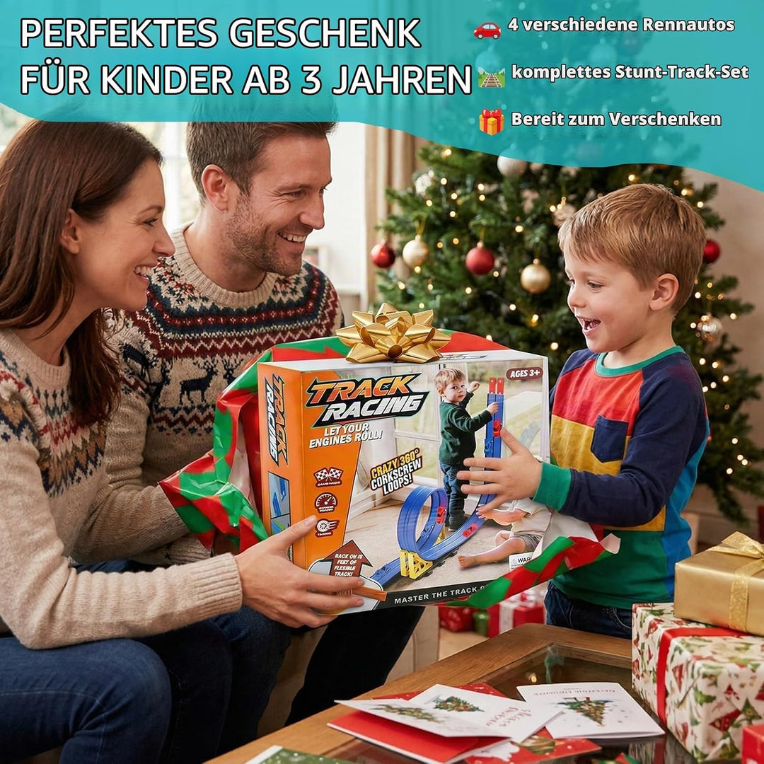 5 Meter Flexible rennbahn Kinder, Rennstrecke Auto Spielzeug, DIY Rennbahn Spielzeug, Autorennbahnen