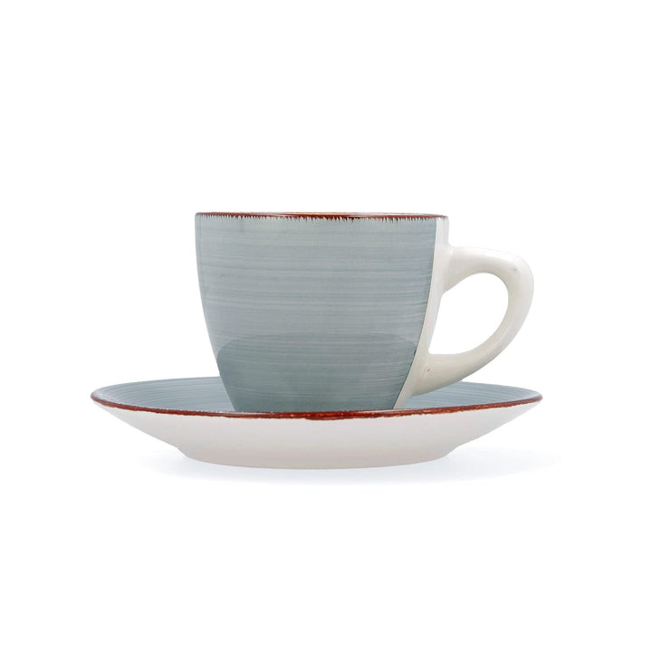 Quid Vita Morning Set mit 2 Tassen mit Untersetzer, 22 cl, Blau