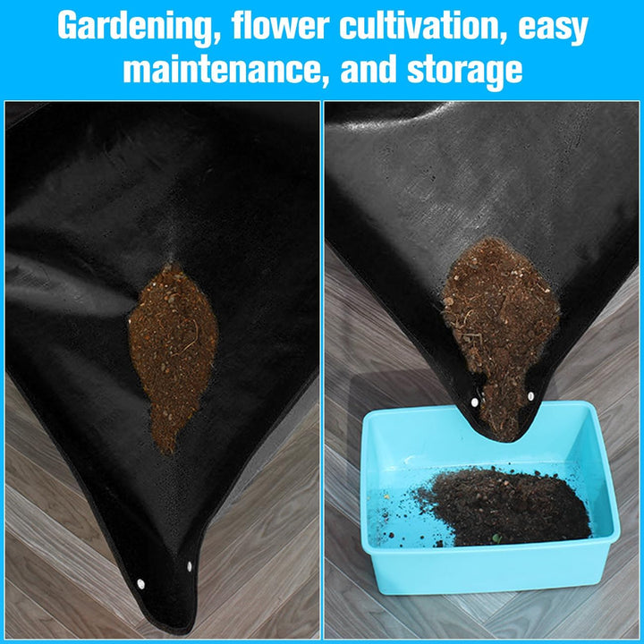 Pflanzmatte – wasserdichte Umtopfmatte 150x150 cm, Robuste Pflanzunterlage für Gartenarbeit, Balkon