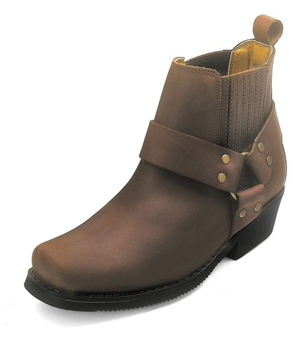City Biker Westernstiefel Kurzstiefel Motorradstiefel Biker Schwarz Braun 42/46 EU Braun, 42/46 EU B