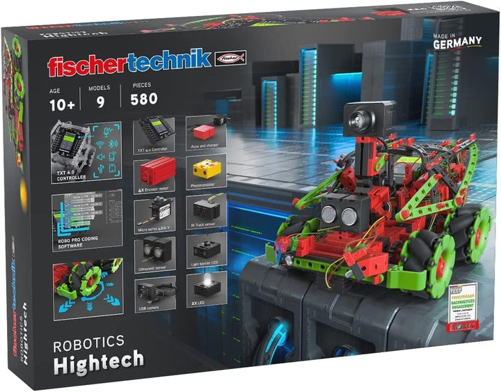 fischertechnik 559895 ROBOTICS – Hightech, Bausatz ab 10 Jahren, Experimentierkasten für 9 Roboter M
