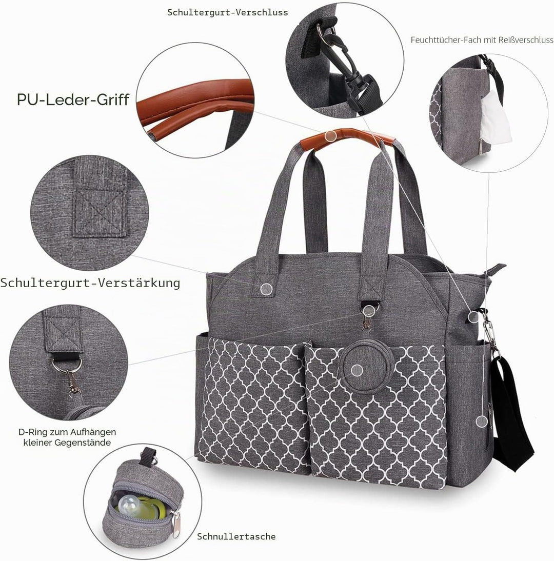 Wickeltasche Tote Baby Wickeltasche Grosse Babytaschen für Mama mit Wickelstation Multifunktions Rei