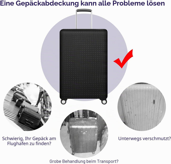 7-Mi Reisegepäck Protector Koffer Abdeckung 19"-30" Gepäckschutzhülle Schwarz S (Passend für 19 "-20