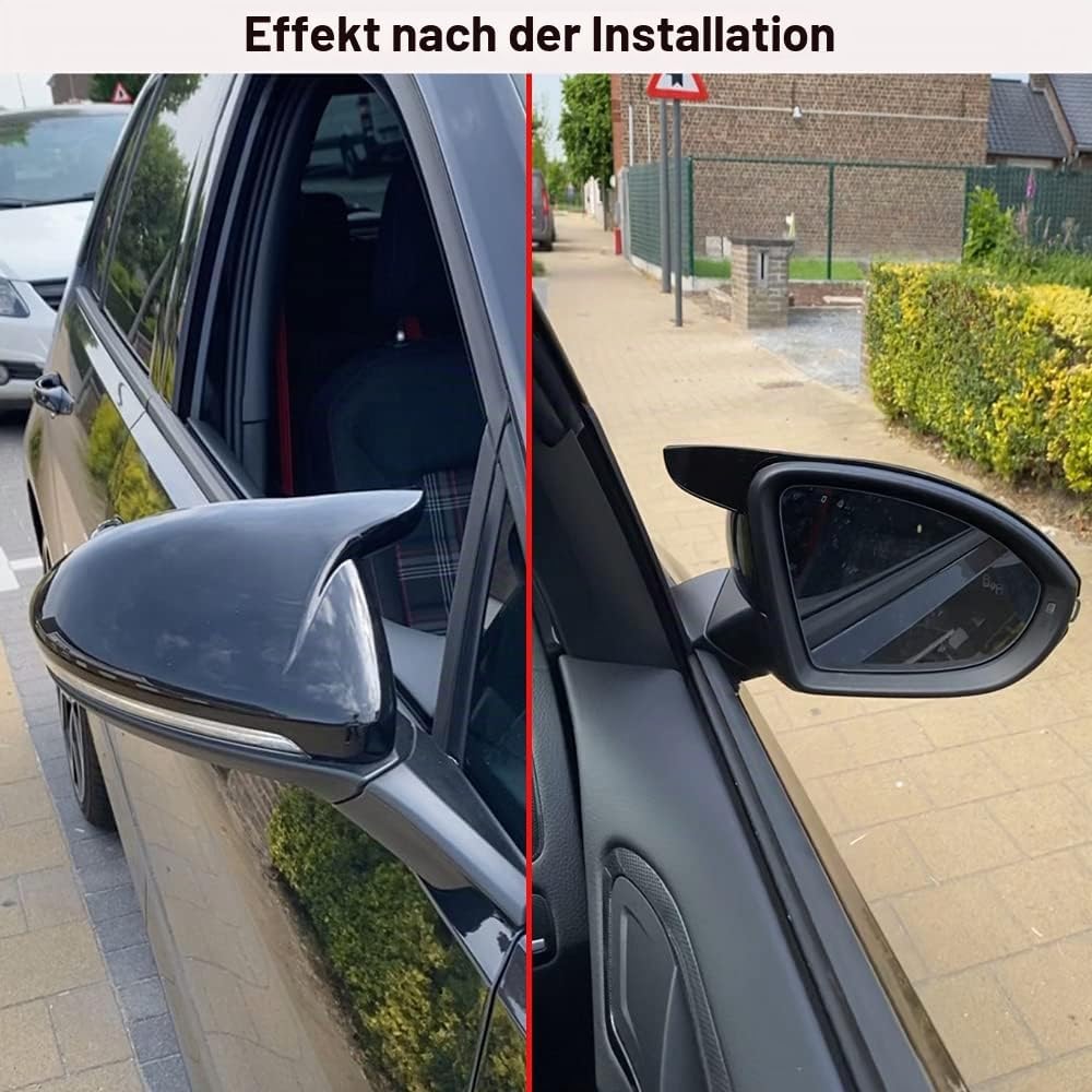 1 Paar Spiegelkappen Links Rechts Seitenspiegel Abdeckkappen für Golf MK7 7.5 GTI 7 Golf 7 R