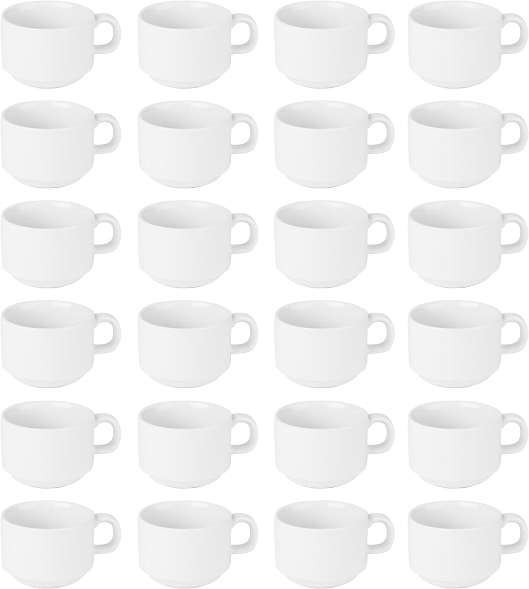 Olympia Athena Stapelbecher, 200 ml/7 oz (24 Stück), weisses Porzellan, Teetassen und Kaffeetassen,