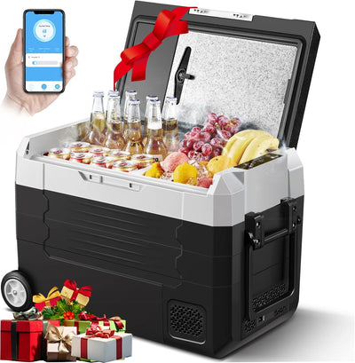 AAOBOSI Auto kühlschrank,Kompressor Kühlbox 45L, kühlbox elektrisch kompressor mit WIFI-APP-Steuerun