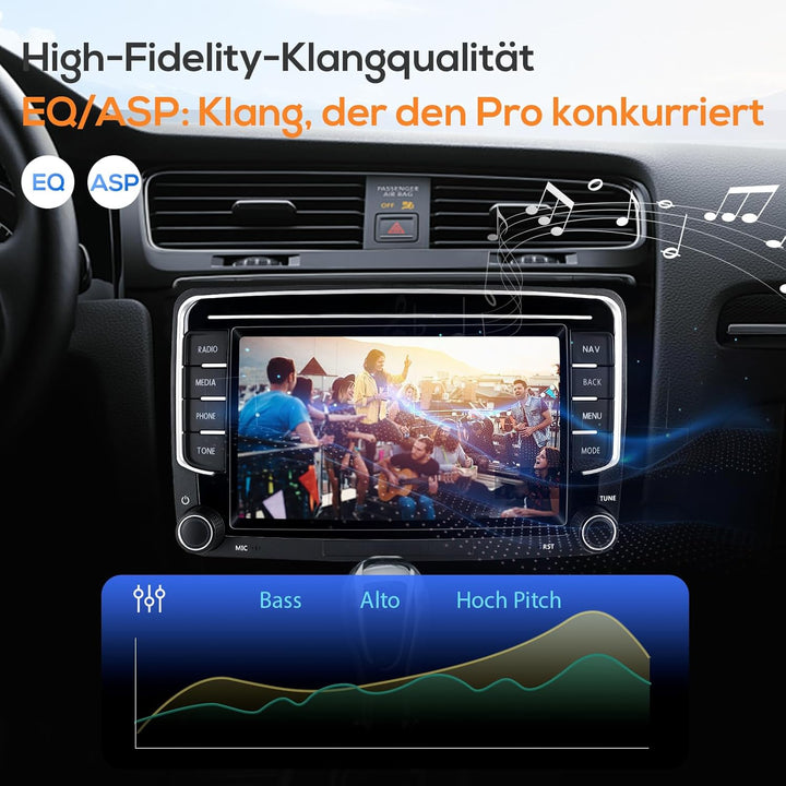Haudio 2 Din Autoradio mit Kabellosem Apple CarPlay & Android Auto, 7 Zoll Autobildschirm mit Canbus