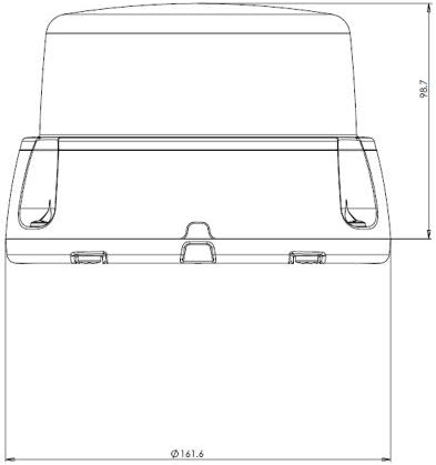 LED-MARTIN R65 BRILAR Design Rundumkennleuchte - klar/gelb - bis 250 km/h