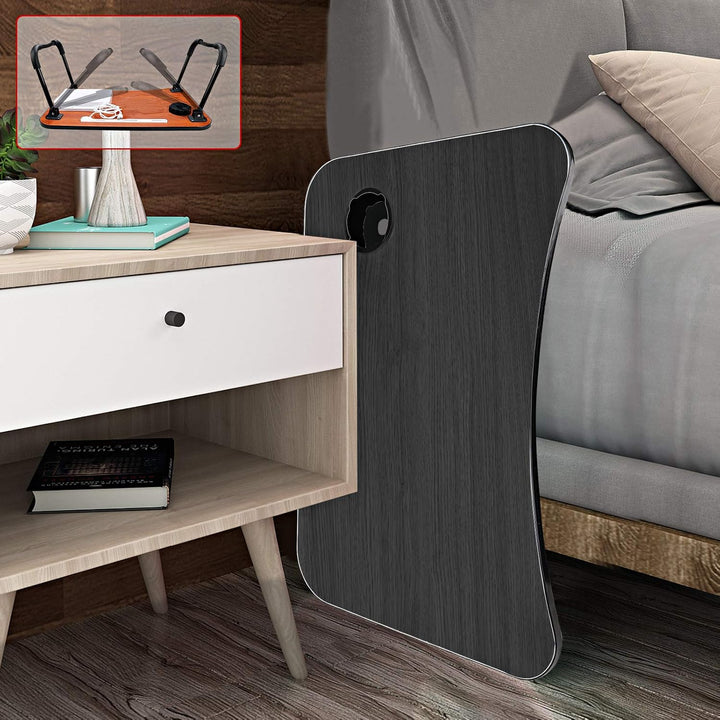 A3A ACADGQ Laptoptisch, Laptop Betttisch Klappbar, Notebook Tisch mit 4 USB Ladeanschluss, Schublade