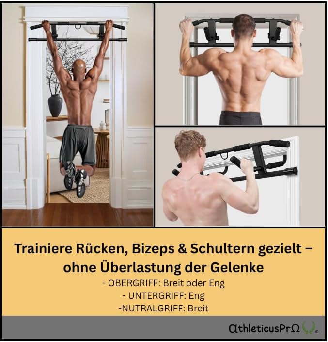 Klimmzugstange Türrahmen, Calisthenics Pull Up Bar mit vielfältigen Griffmöglichkeiten, Mit gutem De