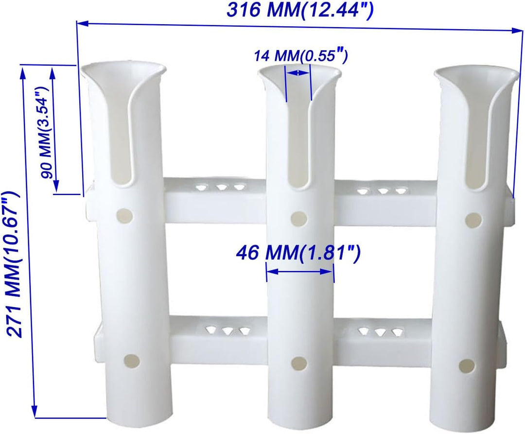 Angelrutenhalter, 3 Röhrenhalter, Wandmontage, Rutenhalter, tragbare Angelrutenhalter für Boote, Gar