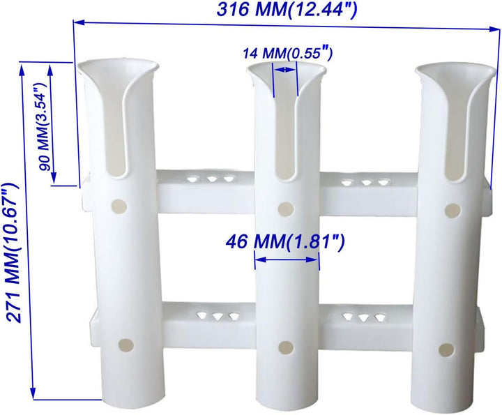Angelrutenhalter, 3 Röhrenhalter, Wandmontage, Rutenhalter, tragbare Angelrutenhalter für Boote, Gar