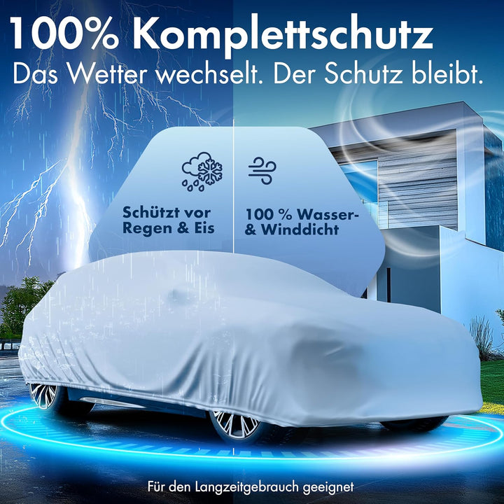 Walser Abdeckplane Auto All Weather Basic, Abdeckplane wasserdicht, 100% wetterfeste Auto Abdeckplan