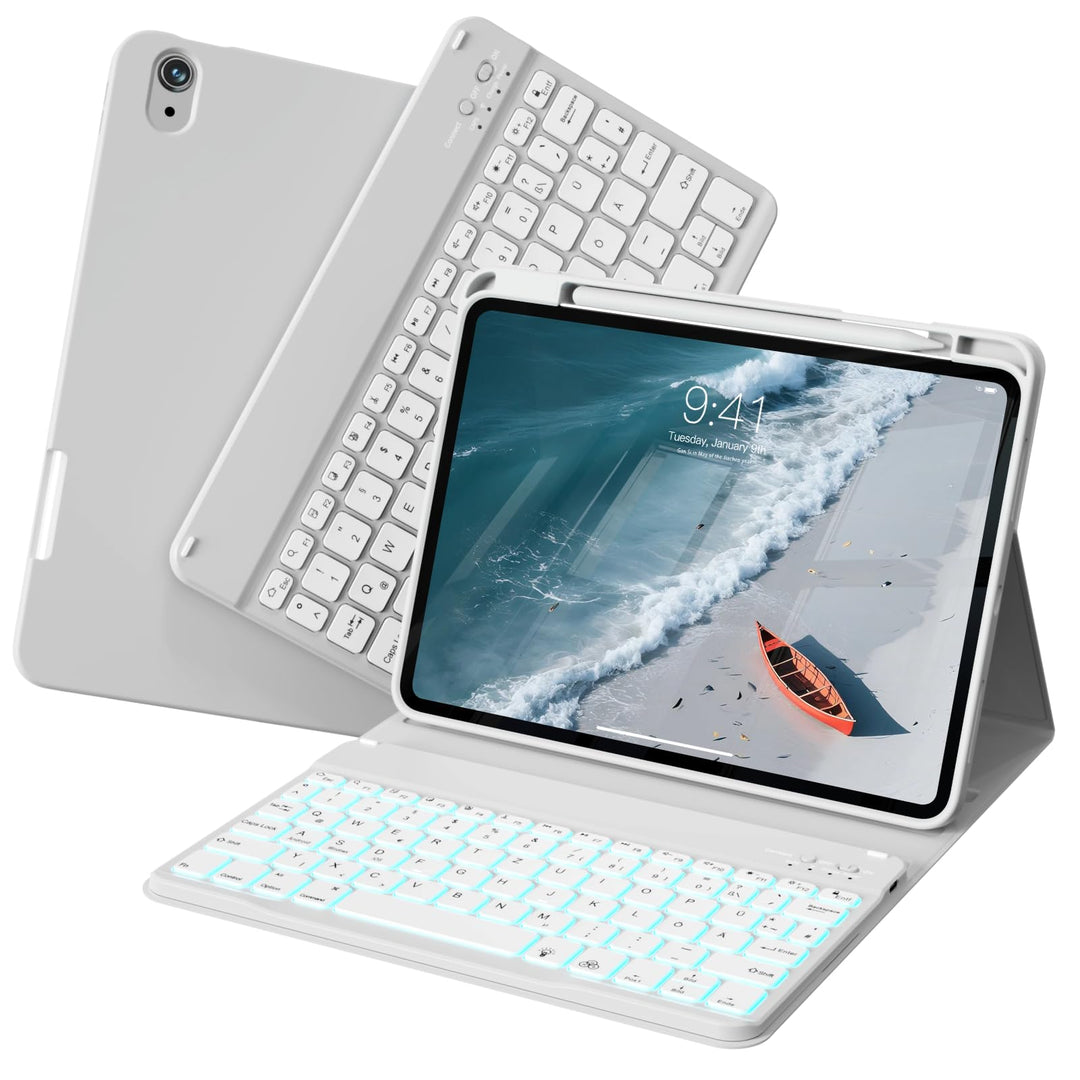 Tastatur Hülle für iPad Air 11 Zoll 2026/2025/2024, iPad Air 10.9 Zoll 2022/2020 5./4. Gen, Magnetis