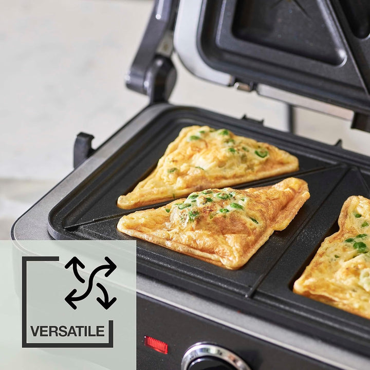 Cuisinart GRSM4U 2-in-1 Grill- und Sandwich-Maker, antihaftbeschichtet, abnehmbare Platten, Mitterna