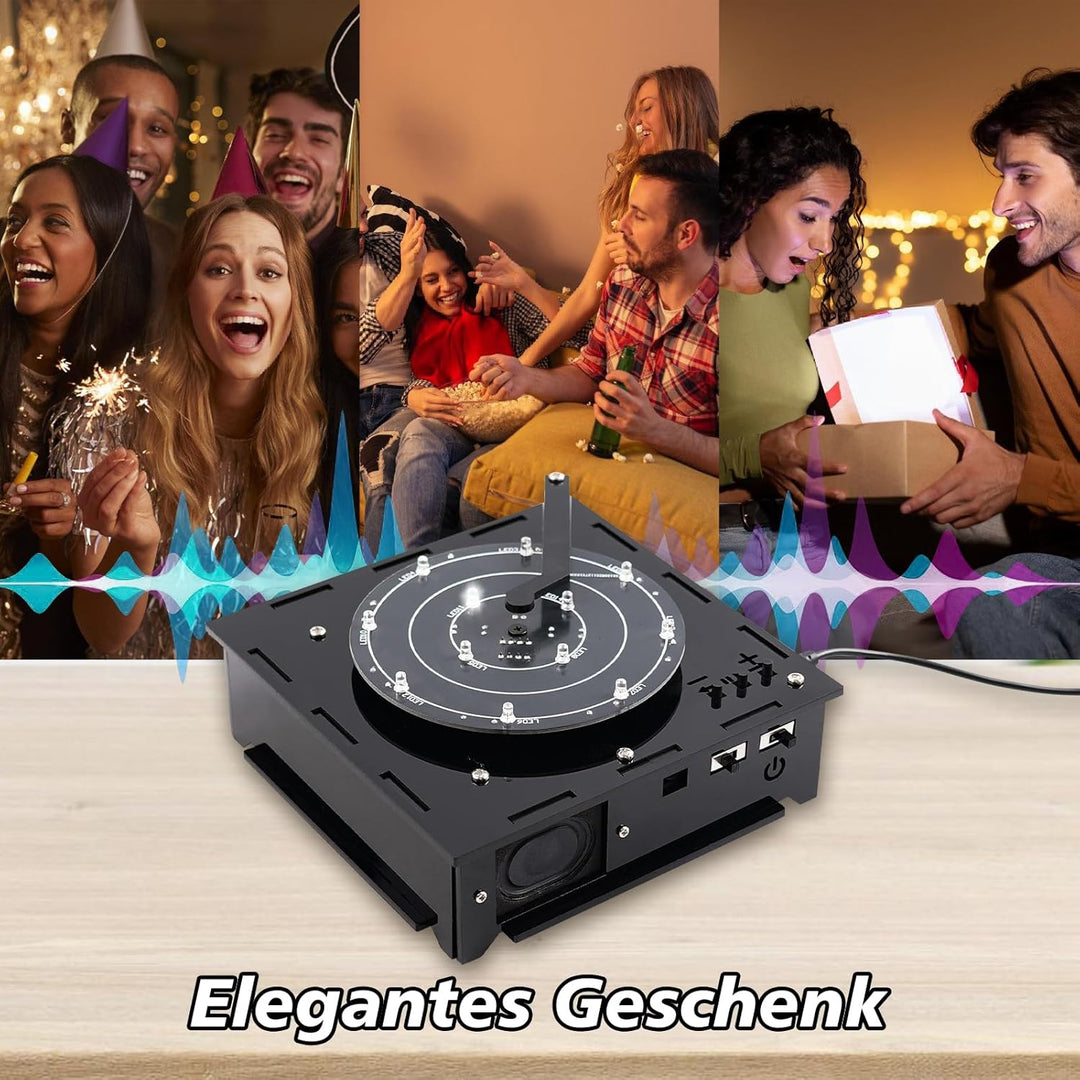 PEMENOL Elektronik Bausatz Bluetooth Lautsprecher Plattenspielermodell DIY Löt Bausatz LED Musik Ste