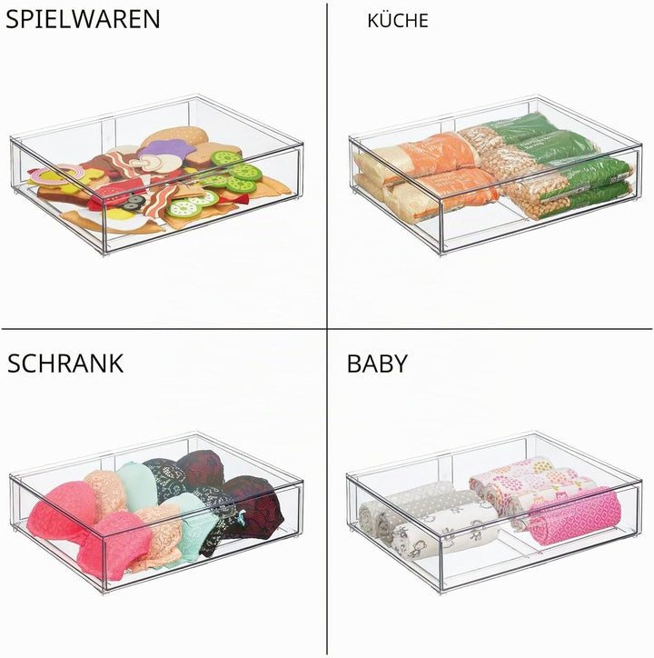 mDesign Kosmetikorganizer – stapelbare Schubladenbox aus Kunststoff – praktische Box zur Aufbewahrun