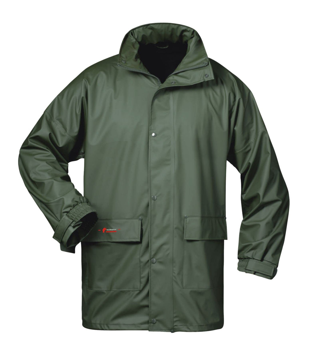 Norway PU Regen-Jacke mit Kapuze - Oliv - Grösse: S S Grn, S Grn