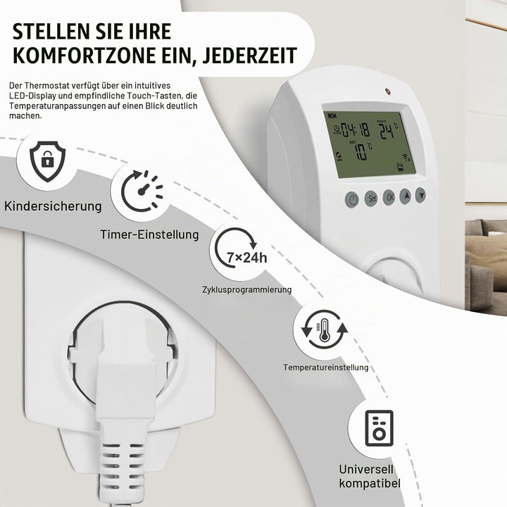 Hocosyme Infrarotheizung Glas 360W, Infrarot Glasheizung 60x70 CM,Elektroheizung mit Überhitzungssch