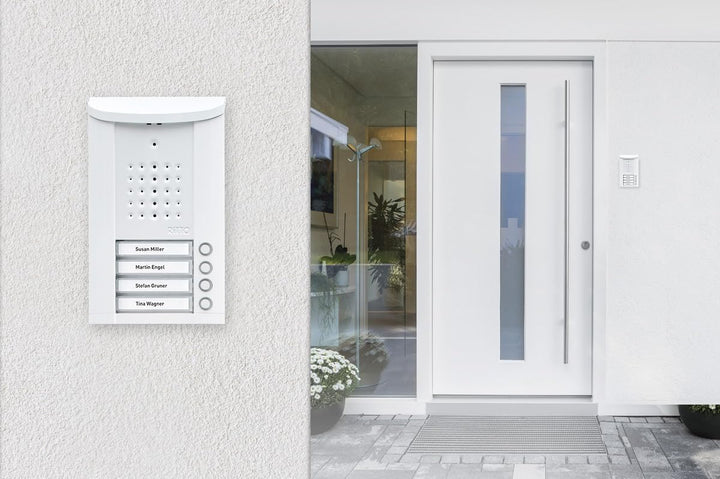 Ritto Entravox Türstation Audio für 4 Familienhaus - Beleuchtete Klingeltaste und Namensschild - van