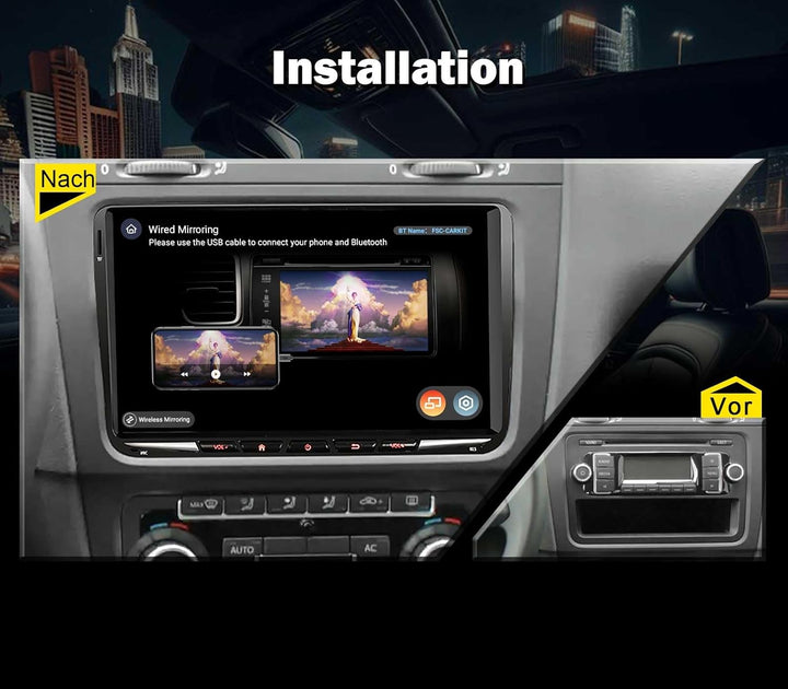 Erisin 9" 8-Kern 4GB+64GB Android 14 Autoradio für VW Golf 6 Golf 5 Passat Touran T5 Polo Caddy Seat