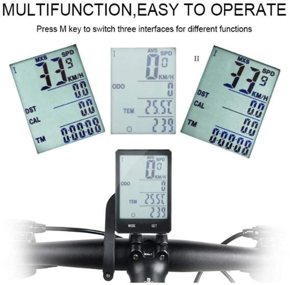 Fahrradtacho, LCD-Display, kabellos, Fahrradcomputer, Kilometerzähler, wasserdicht, Schrittzähler, G