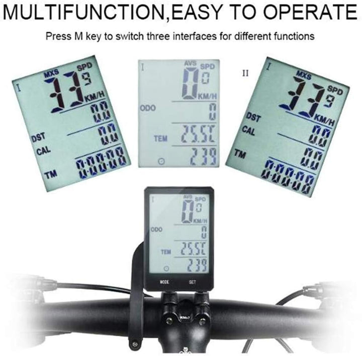 Fahrradtacho, LCD-Display, kabellos, Fahrradcomputer, Kilometerzähler, wasserdicht, Schrittzähler, G
