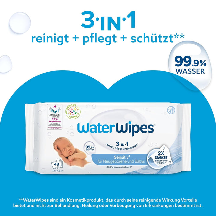 WaterWipes Original plastikfreie Feuchttücher für Babys und Kleinkinder 1080 Stück (18 Packungen), h