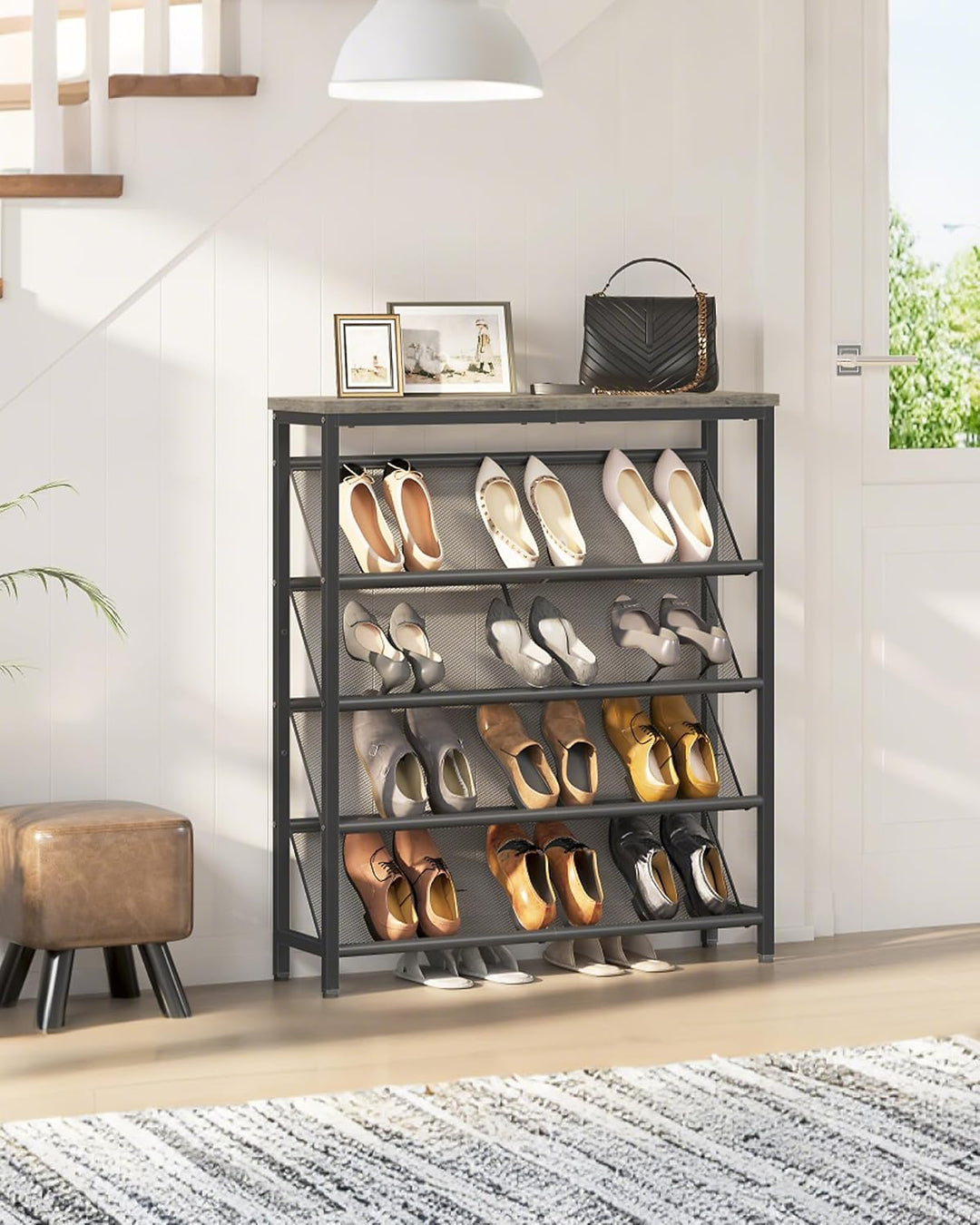 Schuhregal, 5-stufige Schuhablage, Schuhschrank schmal, Schuhständer, Schuhaufbewahrung, Schuh-Organ