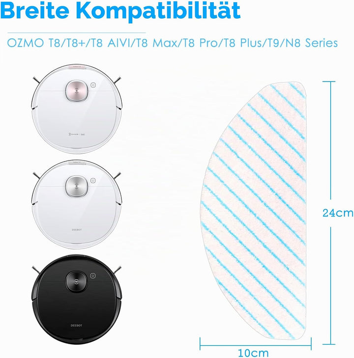 CHAIN PEAK (50 Stück) Einweg-Mikrofaser-Wischpads für ECOVACS DEEBOT OZMO T8/ T8+/ T8 AIVI/ T9/ T9 M
