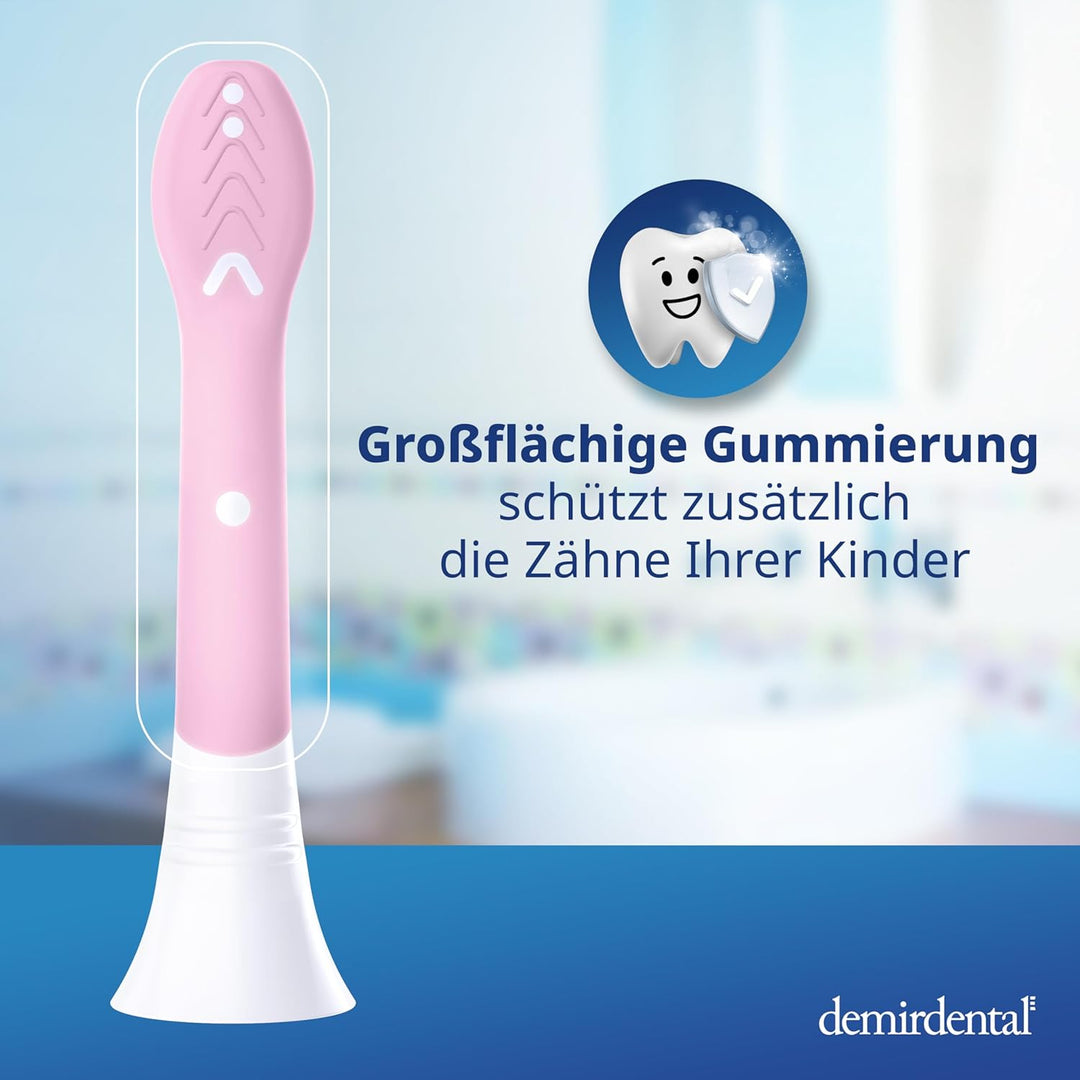 demirdental Kinder Ersatzbürsten passend für Philips Sonicare Kids, Compact Mini Bürstenköpfe für 3-