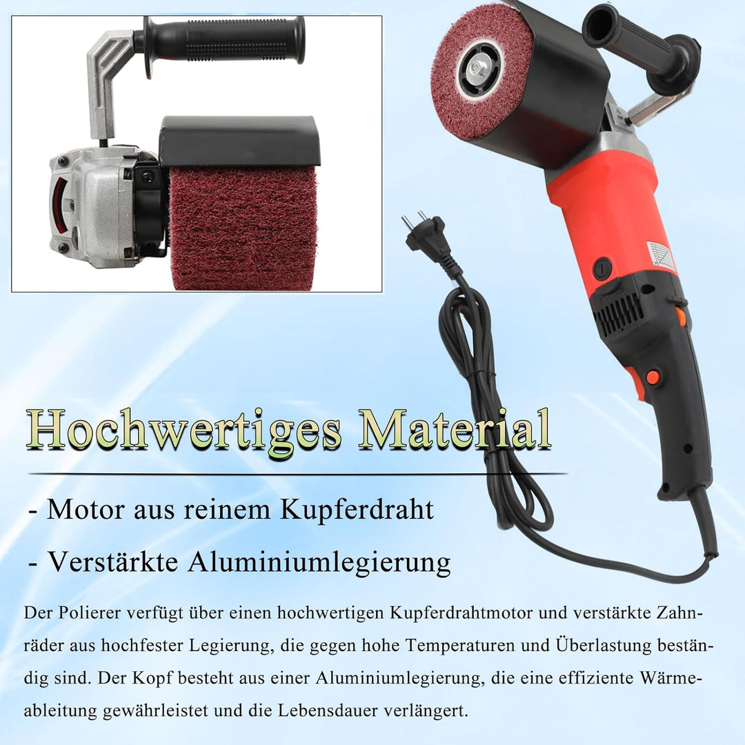 Satiniermaschine 1400W Schleifmaschine 6 Stufig Variable Drehzahl Elektrische Bürstenschleifer Bürst