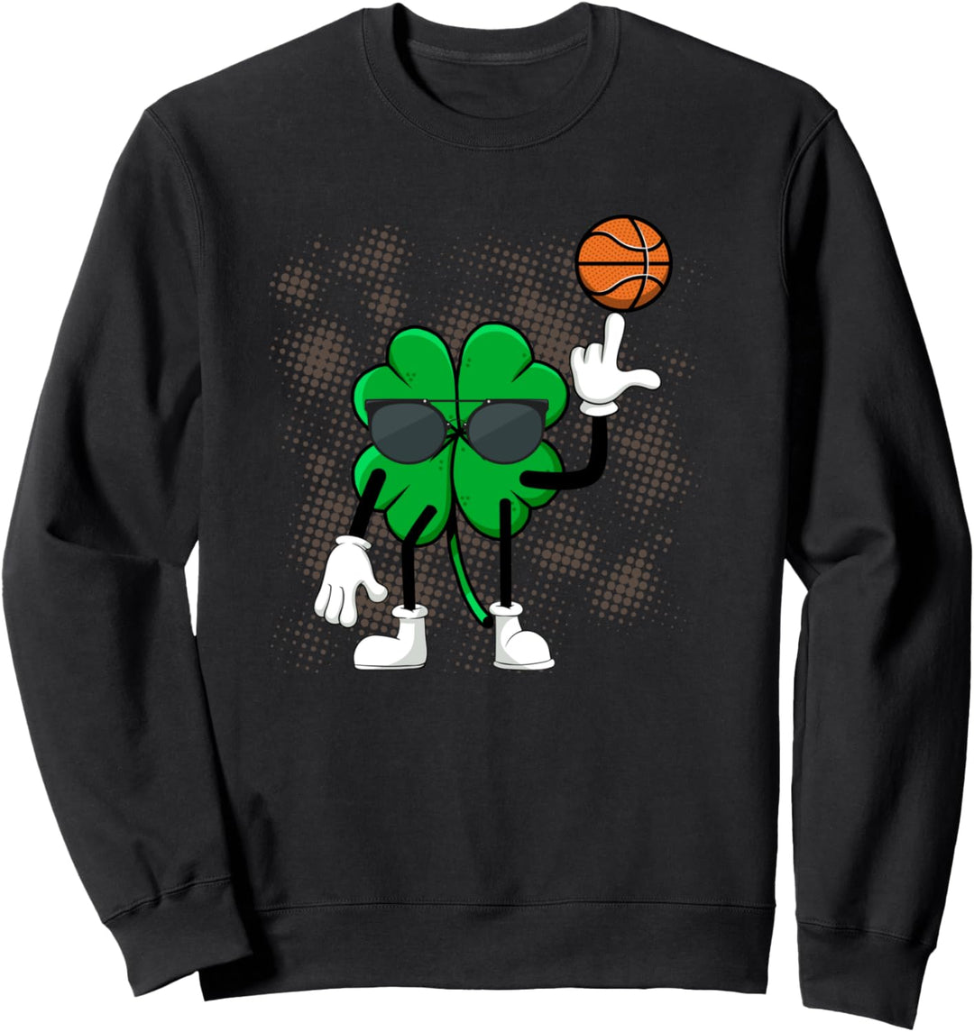 Shamrock Dunking Basketball St Patricks Day Sweatshirt