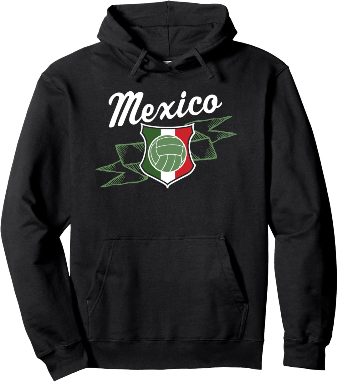 Mexico Soccer Waving Banner Pullover Hoodie