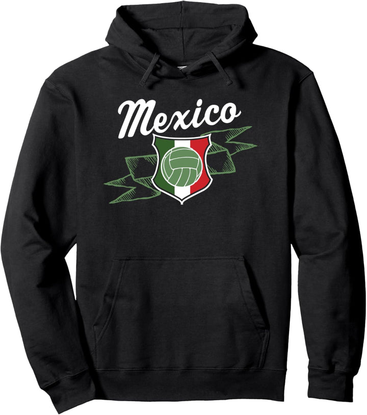 Mexico Soccer Waving Banner Pullover Hoodie