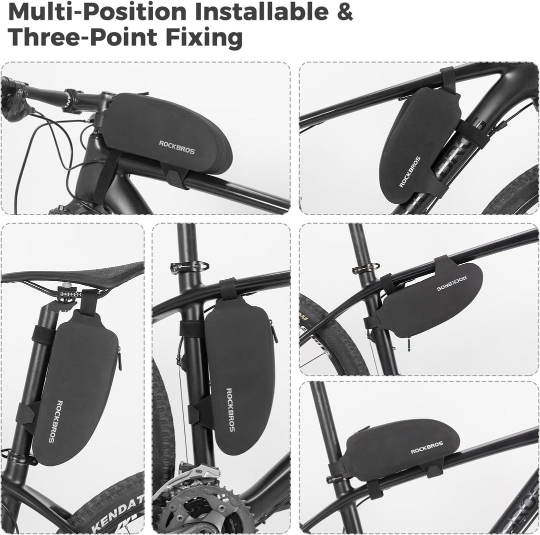 ROCKBROS Fahrrad Rahmentasche 100% Wasserdicht, Robust & Sicher Befestigung Fahrradtasche Lenkertasc