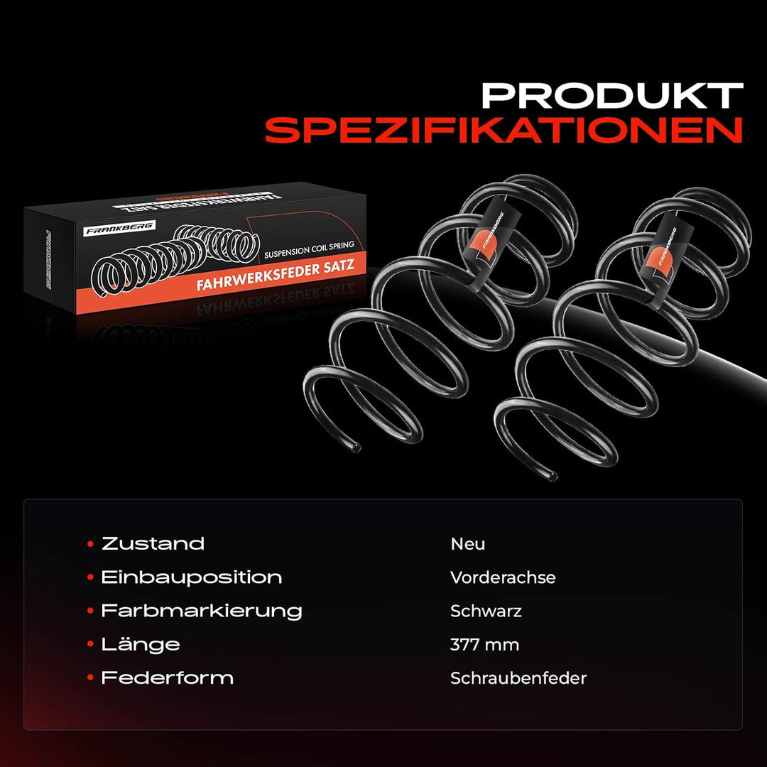 Frankberg 2x Federn Fahrwerksfeder Vorderachse Links Rechts Kompatibel mit Astra J P10 2009-2015 Ast