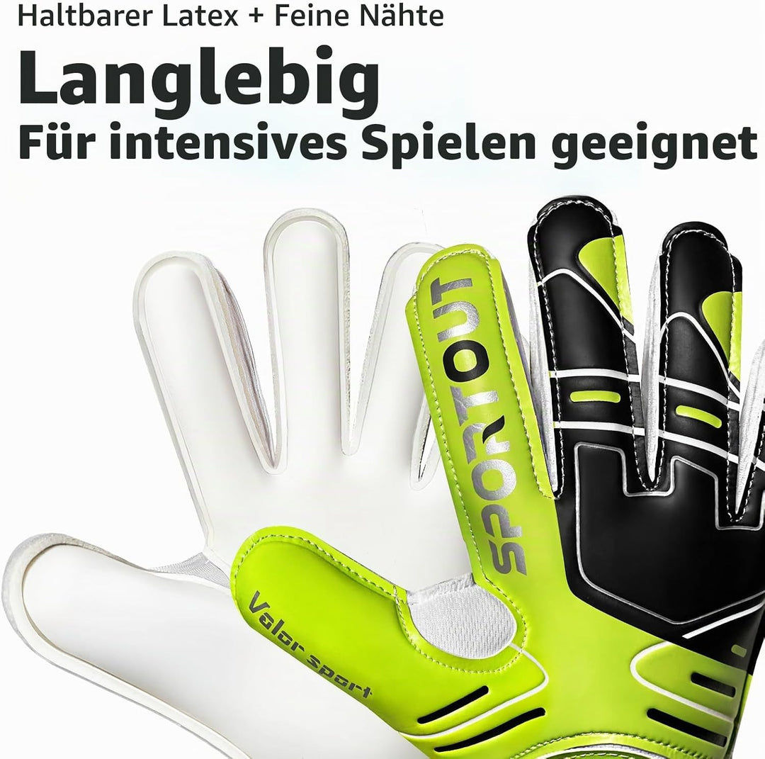 Jugendliche und Erwach,Kinder sener Torwarthandschuhe mit Fingersave，Rutschfes，Gewährung von Starken