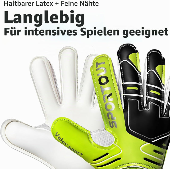 Jugendliche und Erwach,Kinder sener Torwarthandschuhe mit Fingersave，Rutschfes，Gewährung von Starken