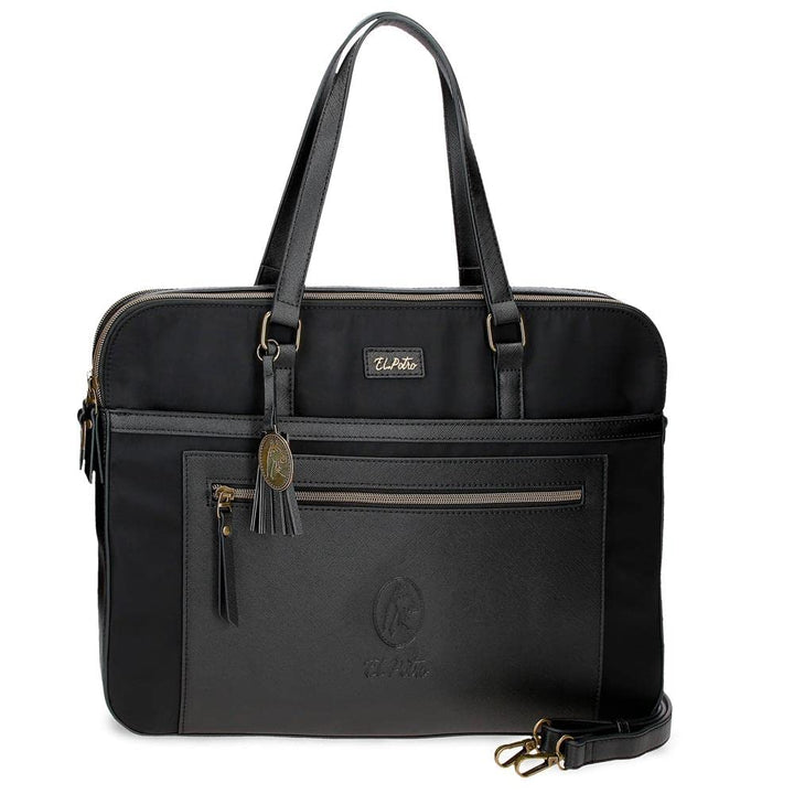 El Potra Wolle, lässig, schwarz, 22 x 25 x 10 cm, Polyester und PU, Schwarz, Lässiger Rucksack PC-Ak