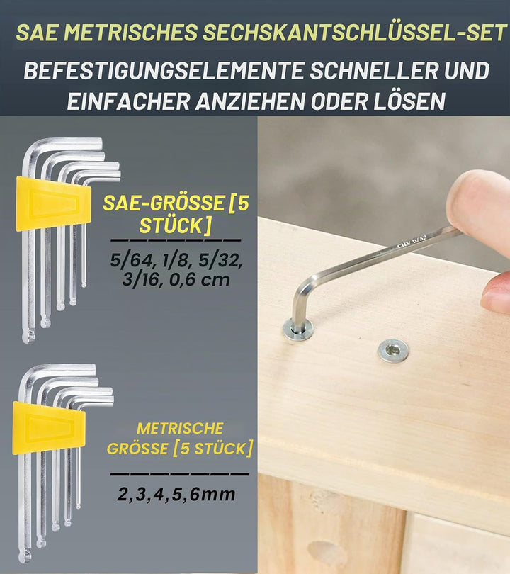 DOWELL Magnetischer Schraubendreher Set Schlitz/Phillips/Torx 108-teilig Stubby Schraubendreher Mini