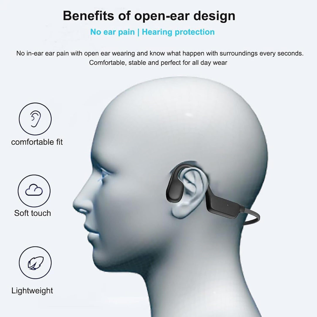 eppfun Knochenschall Kopfhörer, Open-Ear Sport Bluetooth Kopfhörer, Bone Conduction Headphones für T