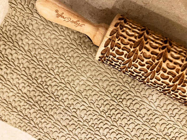 STRICKEN Prägung Nudelholz für Hausgemachtes Gebäck. Teigroller mit liebe für DIY Küche, Plätzchen.