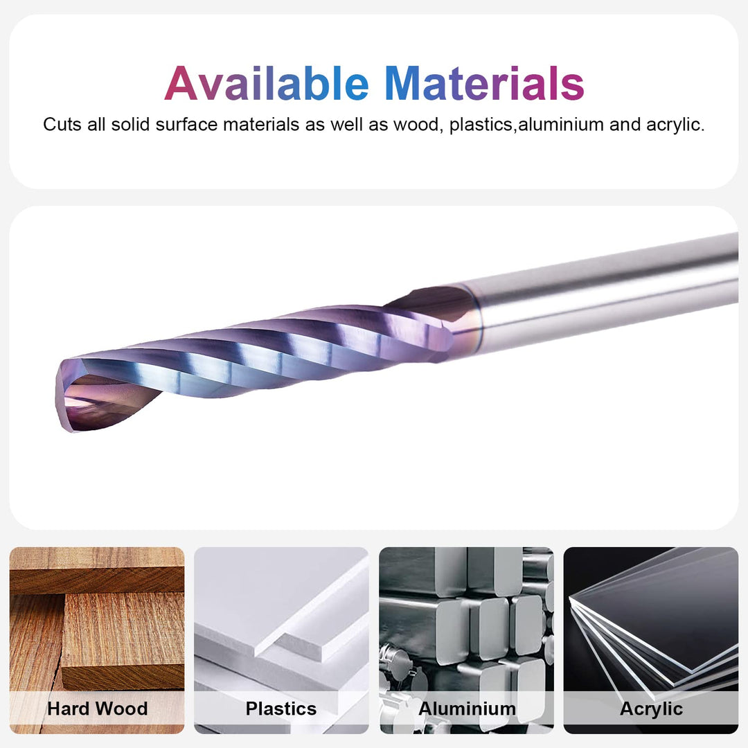 SpeTool Alu Fräser 6mm Schaft Einschneider VHM Fräser Aluminium 32mm Schnittlänge Hartmetall Schaftf