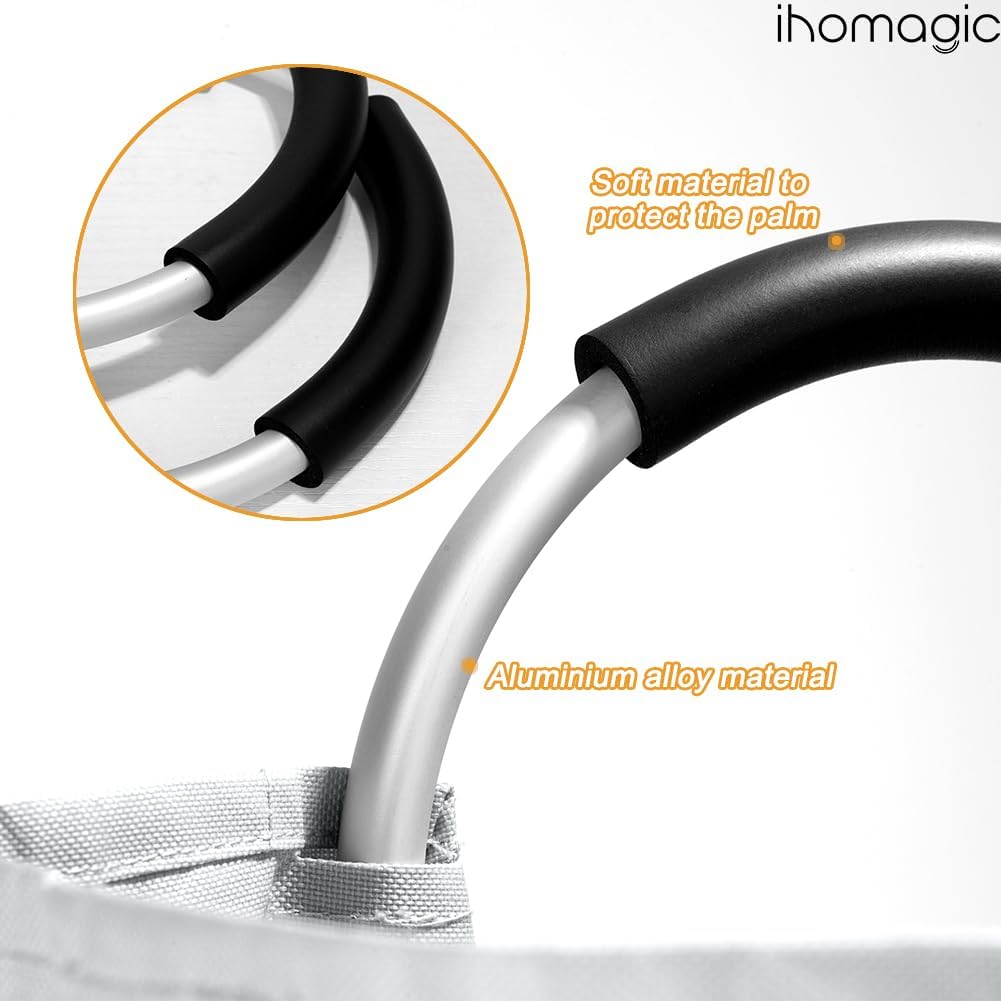 IHOMAGIC 2er Wäschekorb 91L Faltbar Wäschesammler Wäschetonne Stoff Wäschebox mit Griff, Gross Wäsch